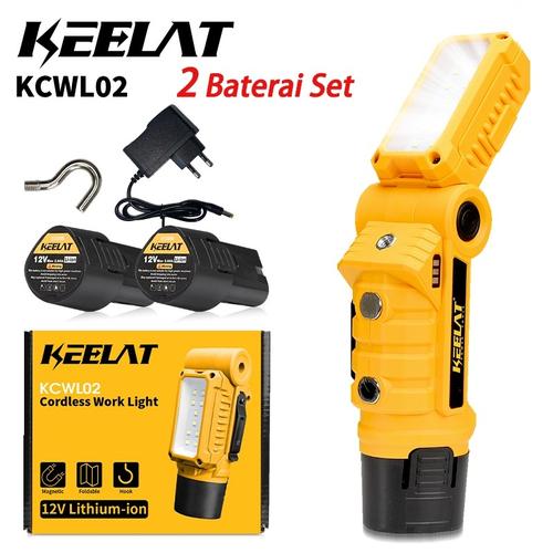 [EZR.3400011] KEELAT KCWL02  Lampu luar ruangan portabel mini  12v lampu led tahan jatuh lampu berkemah tahan air Camping Portable Pria - KCWL02 12V*2baterai