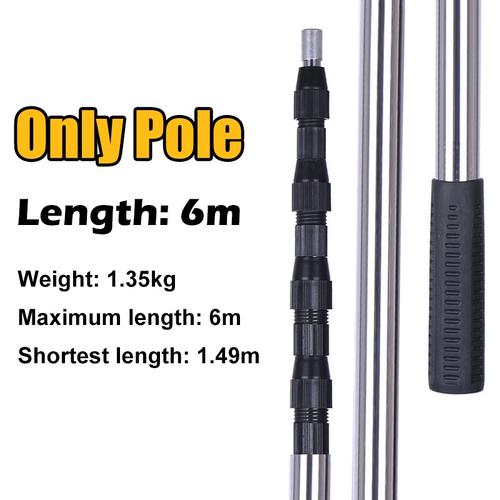 [EZR.3400046] 【KEELAT-KHBSS004】 6m Tongkat Pemetik Buah Gunting Dahan Teleskopik Serbaguna Alat Petik Buah Panjang Teleskopik Metal Fruit Picker Bisa Gergaji Potong Ranting  Can DIY Cutter - Only 6m Pole