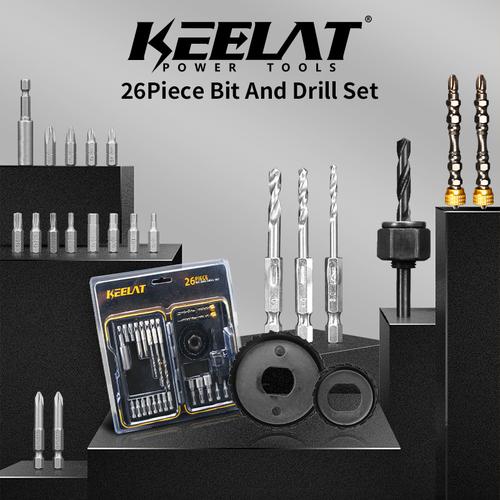 [EZR.3400070] 【KEELAT】 28/26pcs 1/4 “Cross Hex Driver Torx Bit Torx Paduan Keras Bit Driver Sekrup Torx Kepala Soket Driver Soket Kepala Datar