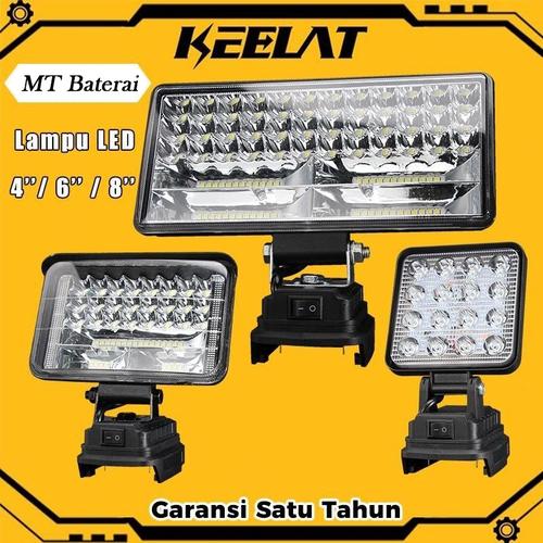 [EZR.3400071] 【KEELAT】180W LED Lampu Baterai Lampu Sorot Tembak  4/5/8Inch Led Portable Work Lamp USB Cordless Outdoor Emergency Light For MT 21V Li-ion Battery