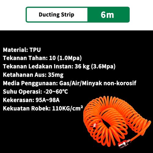 [EZM.1320014] FEIBAO Selang Spiral Komoresor Ukuran 9m 12m 15m 20m 30m Good flexibility wear-resistant tahan lama - 9 meter