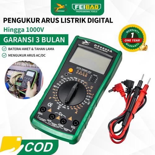 [EZM.1320015] Feibao Pengukur Arus Listrik Digital 1000V / AC DC Digital Diode Multitester / F59-9205A