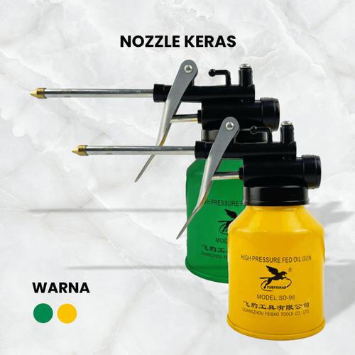 [EZM.1320044] Feibao Penyemprot Minyak Oli Nozzle Besi & Elastis 180ml  / Oil Gun Hard/Soft Nozzle / F56-96/8 - Besi Keras, Hijau