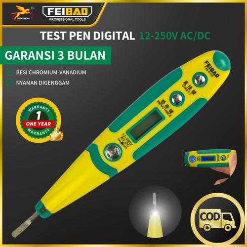 [EZM.1320046] Feibao TestPen / Tespen Digital 250V / Digital Test Pen / With Torch/Senter / AC DC / CR-V / F48-0105