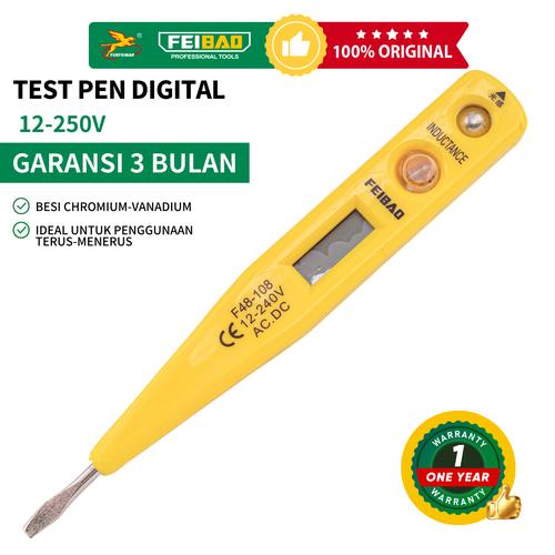 [EZM.1320129] YUEFEIBAO Feibao Tespen Digital / Digital Test Pen / Test pen Digital / 12-250V / AC DC / Tools / Alat Perkakas / F48-108
