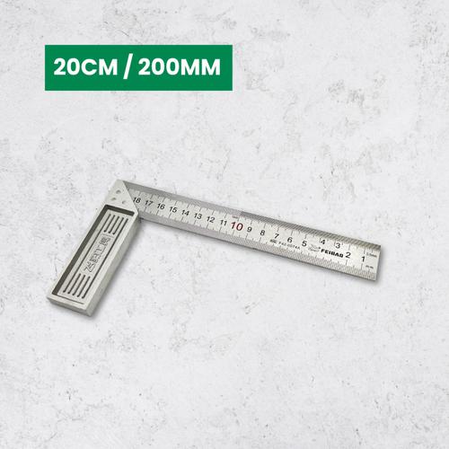 [EZM.1320134] YUEFEIBAO Feibao Penggaris Siku L 25cm / Steel Angle Ruler / Penggaris Siku Tukang / 25cm / Tools / Alat Perkakas / F42-0074B - 200mm