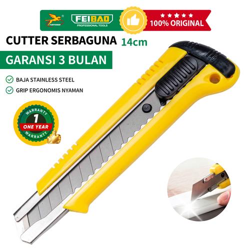 [EZM.1320144] YUEFEIBAO Feibao Pisau Cutter / Stainless Steel Cutter / Pisau Pemotong Stainless / Auto Lock System / Tools / Alat Perkakas F32-1001