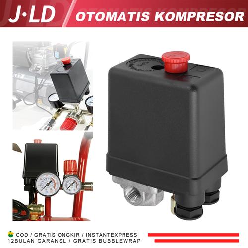 [EZM.1320168] JLD Kompresor Angin Otomatis 4 Way Cabang Lubang Automatic Pressure Switch Drat 1/4"