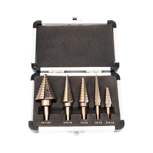 [EZM.1320178] JLD Mata Bor Pagoda  Mata Bor Pagoda Spiral Multi Multi Ukuran Mata Bor Pagoda Step Drill Set 3pcs HSS Titanium Coated - 5pc-1275