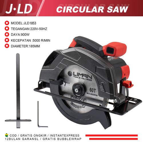 [EZM.1320188] JLD CIRCULAR SAW 900w Mesin Potong Kayu Listrik 7OINCH  Mesin Pemotong Kayu Sirkel Murah Gergaji Kayu terbaru potong triplek PROMO - JLD 1853