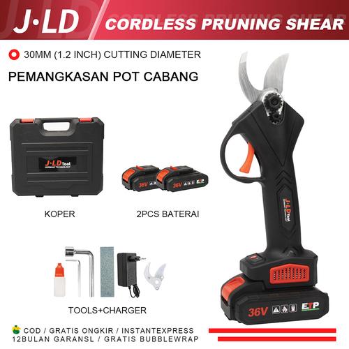 [EZM.1320198] JLD 36VCordless Pruning Shears 1.2 Inch Cutting Diameter Pemangkasan Gunting Cabang Pemangkas untuk Pohon Buah Cabang Taman Bonsai Gunting Taman Elektrik Garden