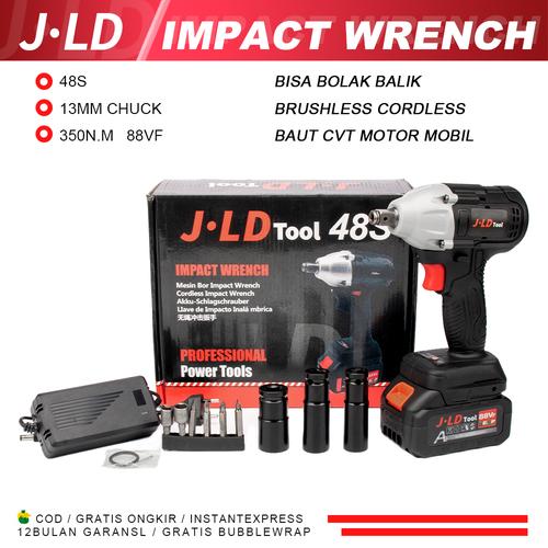 [EZM.1320200] JLD 13mm Cordless Impact Wrench 88VF Brushless Impact wrench Mesin Bor Baterai 350N.m Untuk Melepas Dan Memasang Baut Ban, Baut Mesin CVT, Baut Perancah.original jumbo