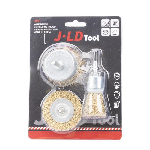 [EZM.1320221] JLD Wire Brush set 5pcs Sikat Endbrush Mata Bor Brush Sikat Mangkok Gepeng 3pc Wire Brush Sikat Tangkai Bor Sikat Kawat Baja Bulu Kuningan End Brush Crimped Wire Shank Bor Pembesih Karat Besi - 3PC-1263