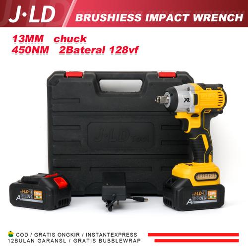 [EZM.1320282] JLD-II Cordless Impact Wrench 450N.M Brushless Mesin Impact Kunci Pembuka Baut 128VF Impact original