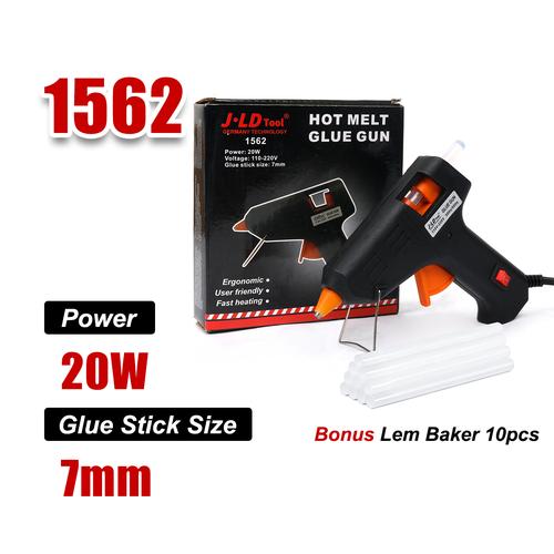 [EZM.1320285] JLD Hot Melt Glue Gun Lem Tembak 20W + 10pcs Glue Stick DIY GUN lemtembak - 1562
