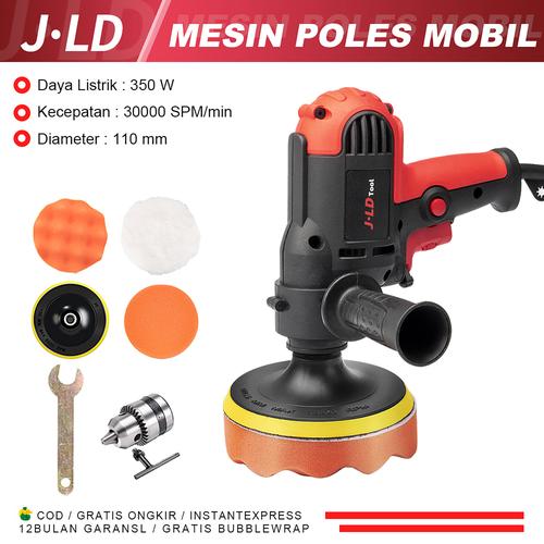 [EZM.1320306] JLD Mesin Poles Mobil / Motor - Polisher Mini J3310 Variable Speed Size 5 Inchi Spons Dan Pembersih Mobil Murah Variable Speed bisa bolak-balik Motor Kompatibel dengan chuck 10mm Car