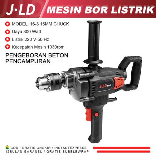 [EZM.1320317] JLD Mesin Bor Multifungsi 16mm Electric Drill 800W Electric Drill Variable Speed 1030 Rpm.Dapat Digunakan Pada Beton/Logam/ Kayu