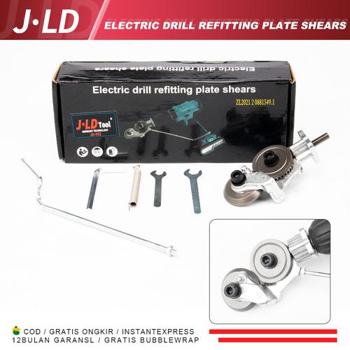 [EZM.1320323] JLD Electric Drill Plate Cutter  Electric Drill Refitting Plate Shears Adapter Mesin Bor Pemotong Plat Seng Tipis Converter Bor Jadi Gunting Seng Adaptor Bor Gunting Plat Tipis Attachment Metal Sheet Cutter Nibbler Saw