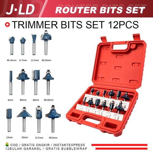 [EZM.1320332] JLD Mata Router set - Mata Profil 6mm - Mata Trimmer Set Router Bit Set 12pc