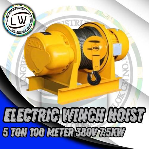 [EZM.1290002] ELECTRIC WIRE ROPE WINCH HOIST 5 TON / 5000KG 100 METER 380V 3 PHASE