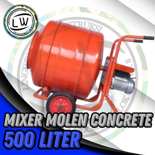 [EZM.1290008] MESIN PENGADUK SEMEN DORONG 500 LITER 220V / MIXER MOLEN CONCRETE PORTABLE 500 LITER 220V