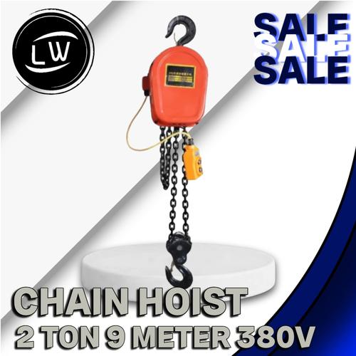 [EZM.1290052] ELECTRIC CHAIN HOIST 2 TON 9 METER 3 PHASE 380V / CHAIN BLOCK ELEKTRIK 2 TON 9 METER 3 PHASE 380V