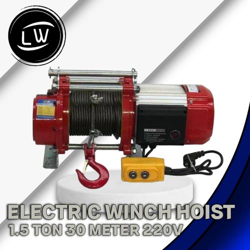 [EZM.1290546] ELECTRIC WIRE ROPE WINCH CHAIN HOIST 1,5 TON / 1500KG 30 METER 220V 1 PHASE