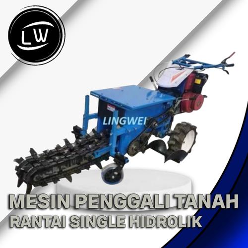 [EZM.1290624] MESIN PENGGALI TANAH RANTAI SINGLE HIDROLIK TRAKTOR MINI ROCK TRENCHER