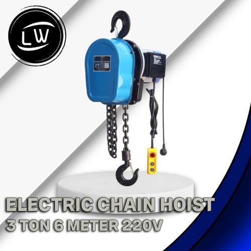 [EZM.1290642] ELECTRIC CHAIN HOIST 3 TON 6 METER 1 PHASE 220V / CHAIN BLOCK ELEKTRIK 3 TON 6 METER 1 PHASE 220V