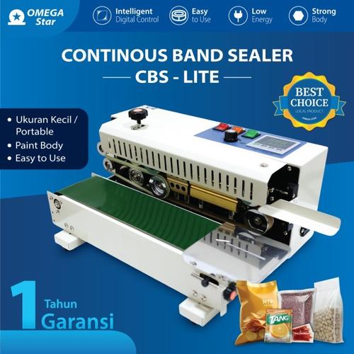 [EZO.9800001] Continous Band Sealer CBS tipe Lite Omega Star – Mesin Seal Segel Plastik Kemasan Makanan Horizontal Paint Body Garansi Resmi Original