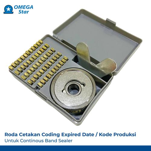 [EZO.9800009] Roda Cetakan Coding Expired Date / Kode Produksi Angka Tanggal Emboss Continous Band Sealer CBS-LITE CBS-PRO Omega Star