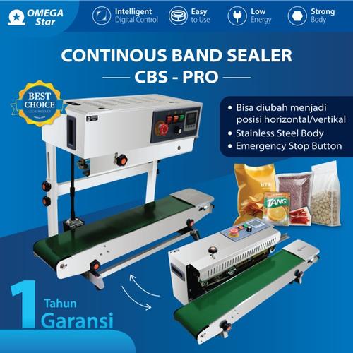 [EZO.9800010] Continous Band Sealer CBS-Pro Omega Star – Mesin Seal Segel Plastik Kemasan Makanan Horizontal Vertikal Stainless Steel Garansi Resmi Original