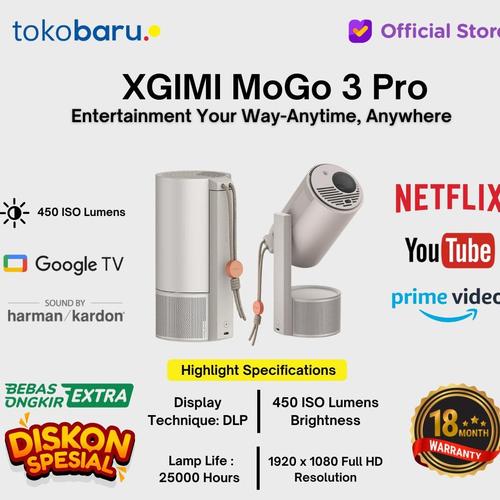 [EZO.7200010] XGIMI MoGo 3 Pro The Fun Stars Now Smart Projector