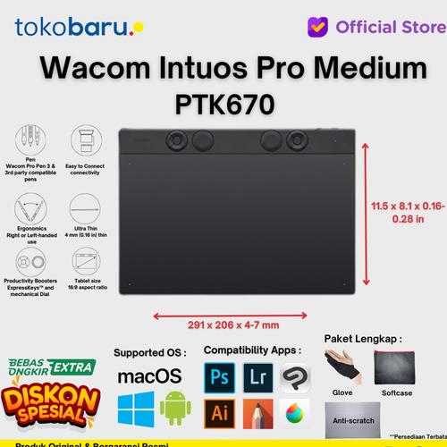 [EZO.7200032] Wacom Intuos Pro Medium (PTK670K0C)