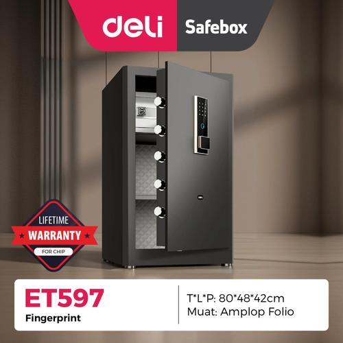 [EZO.7200046] Deli Safe Box - Brankas Fingerprint Password ET597