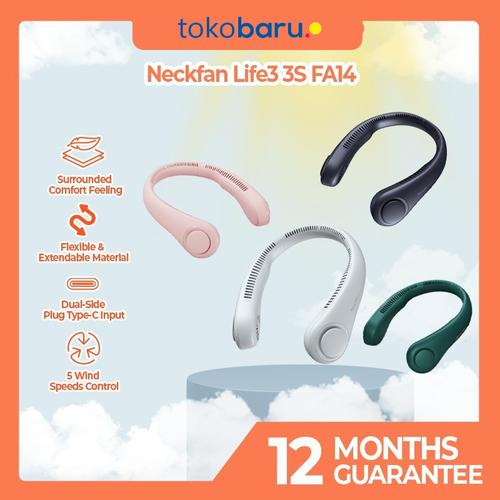 [EZO.7200082] Jisulife Neck Fan Life3 3S FA14 4000 mAh 5 Wind Speeds Control
