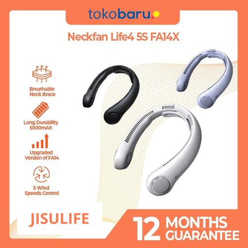 [EZO.7200083] Jisulife Neck Fan Life4 FA14X 5S 5000 mAh Breathable  Neck Brace