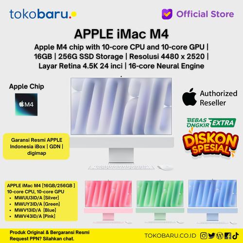 [EZO.7200121] Apple iMac with Retina 4.5K display: Apple M4 chip with 10‑core CPU and 10‑core GPU, 16GB, 256GB SSD Ibox