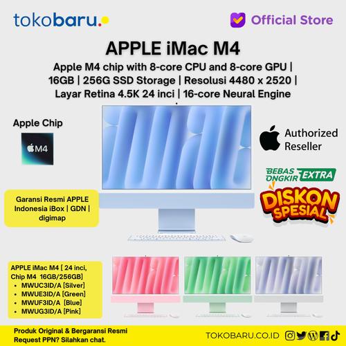 [EZO.7200122] Apple iMac with Retina 4.5K display: Apple M4 chip with 8‑core CPU and 8‑core GPU, 16GB, 256GB SSD Ibox
