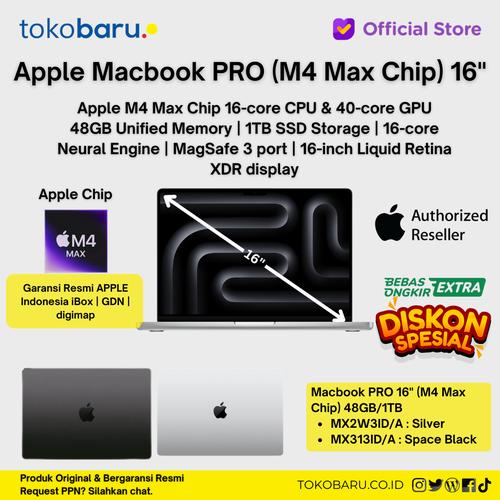 [EZO.7200124] Macbook Pro 16" Inch M4 MAX Chip With 16Core CPU & 40Core GPU 48GB 1TB Ibox