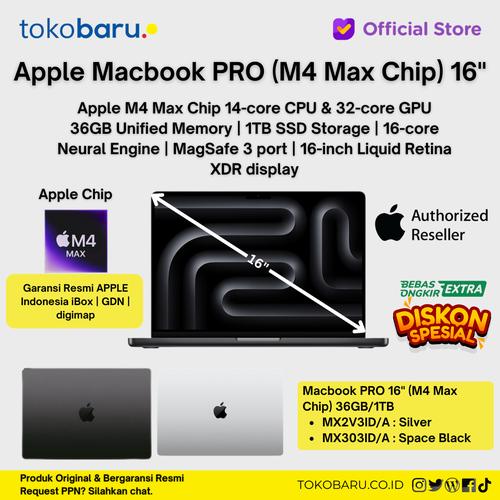 [EZO.7200125] Macbook Pro 16" Inch M4 MAX Chip With 14Core CPU & 32Core GPU 36GB 1TB Ibox