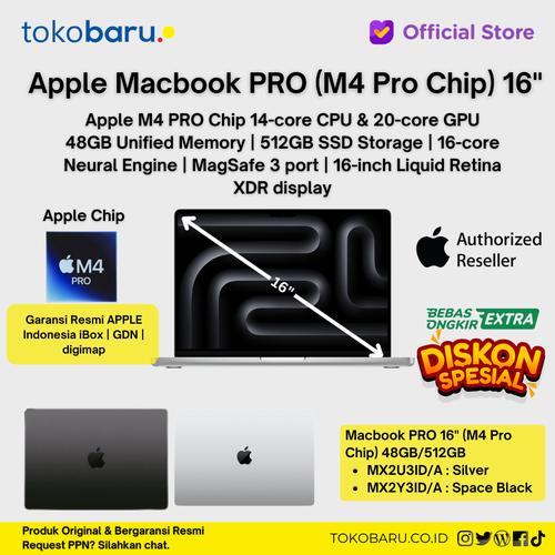 [EZO.7200126] Macbook Pro 16" Inch M4 PRO Chip With 14Core CPU & 20Core GPU 48GB 512GB Ibox