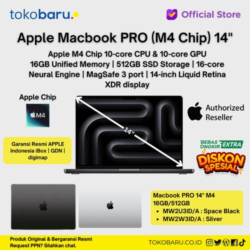 [EZO.7200132] [RESMI IBOX] Macbook Pro 14" Inch M4 Chip With 10Core CPU & 10Core GPU 16GB 512GB/1TB Ibox