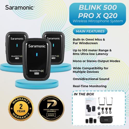 [EZO.7200139] Saramonic Blink 500 Pro X Q20 Dual-Channel Wireless Microphone System