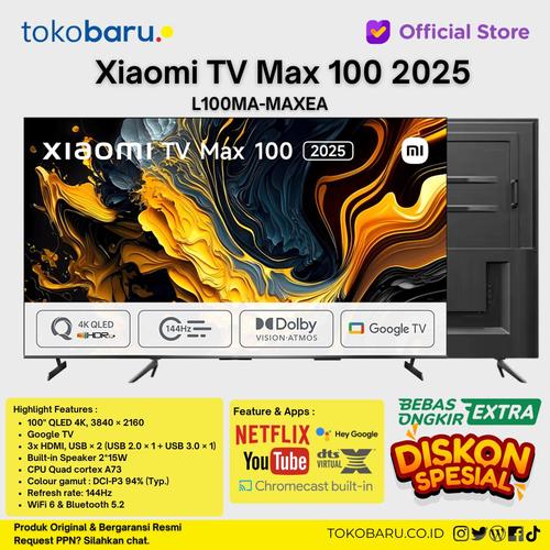 [EZO.7200179] Xiaomi Google TV 100" L100MA-MAXEA 2025 QLED 4K 144HZ Smart Display Dolby Atmos - L100MA-MAXEA