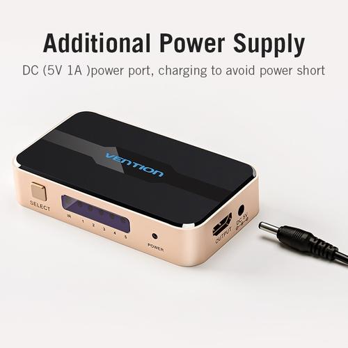 [EZO.7200184] Vention HDMI Switcher 5 in 1 Output - ACD garansi 2 tahun