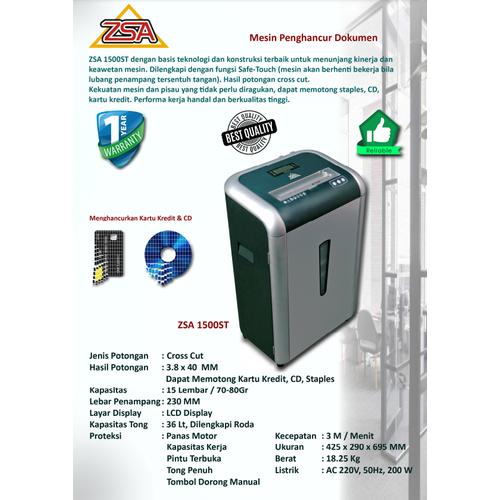 [EZO.7200211] ZSA 1500st PAPPER SHREDDER | Mesin Penghancur Kertas ZSA 1500st