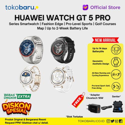 [EZO.7200253] HUAWEI WATCH GT 5 Series Smartwatch | Fashion Edge | Pro-Level Sports | Golf Courses Map | Up to 2-Week Battery Life Garansi Resmi