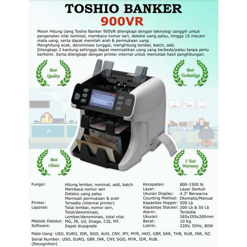 [EZO.7200291] Mesin Hitung Uang TOSHIO BANKER 900VR Money Counter 26 mata uang