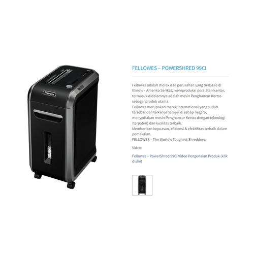 [EZO.7200295] Mesin Penghancur Kertas Fellowes PowerShred 99Ci ( Paper Shredder CD )